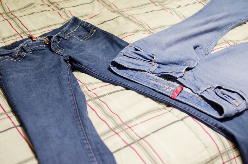 freshly dyed jeans