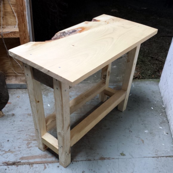 DIY end table pre-stained