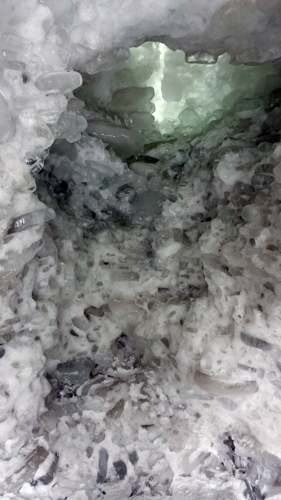 Closer look at the ice caves. Shove ice at Crystal Beach on Lake Erie 2014