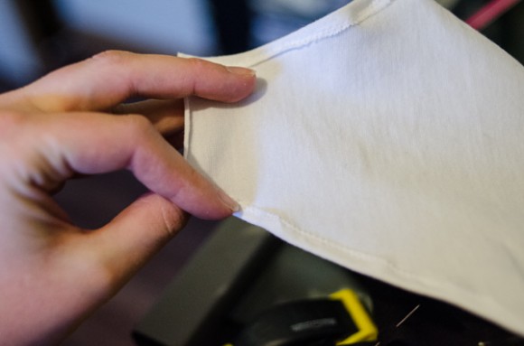 pin, iron and stitch rough edges