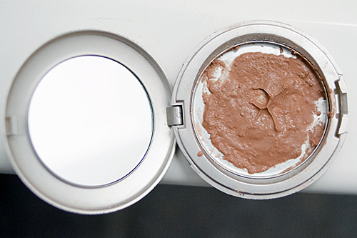 try and smooth over your makeup with a spoon