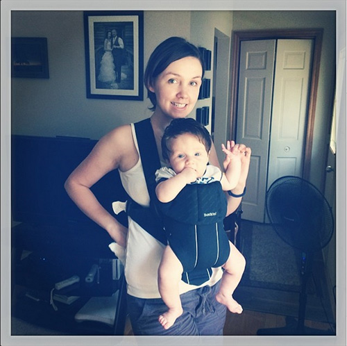 Baby in Baby Bjorn carrier