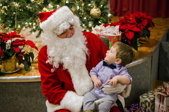 our baby meeting Santa Claus