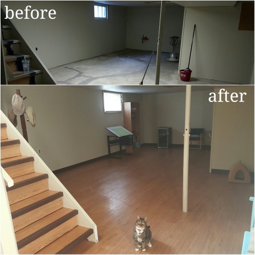 Vinyl plank basement floor
