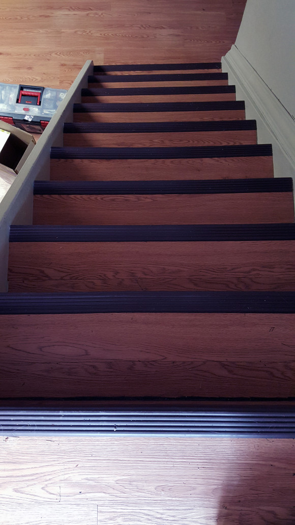 Vinyl plank stairs
