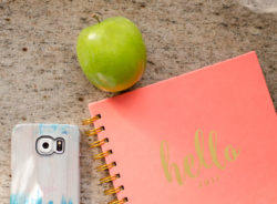 hot pink planner with gold writing